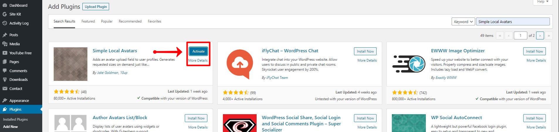 activate a plugin in wordpress