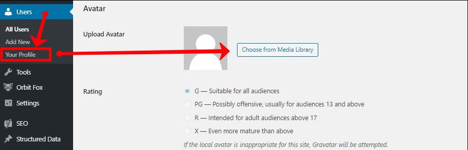 change user profile picture in wordpress
