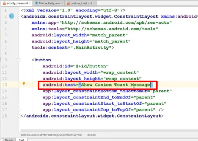 Java in Android Studio: Custom Toast Message - Tech VideoStack
