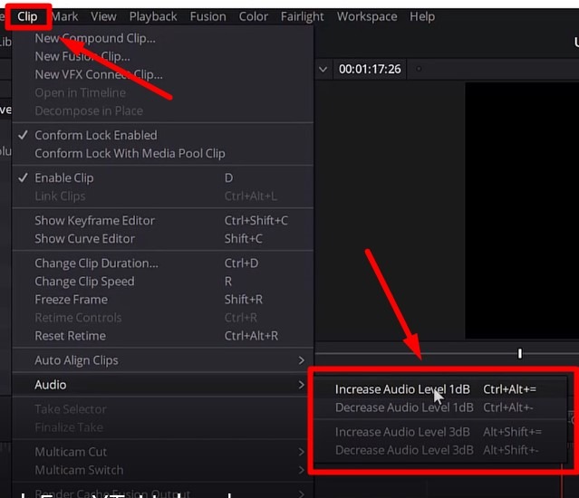 how to adjust clip volume in davinci resolve