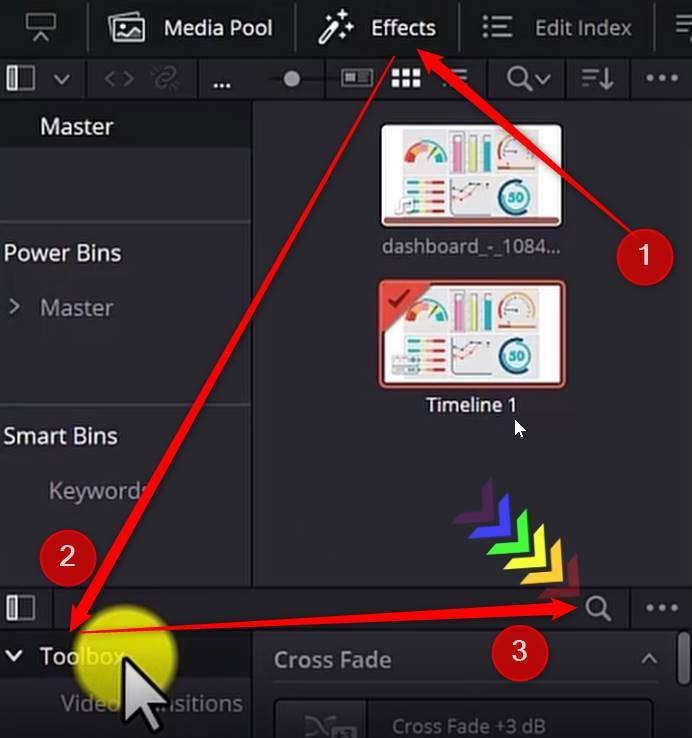 go to effects toolbox and search for adjustment clip