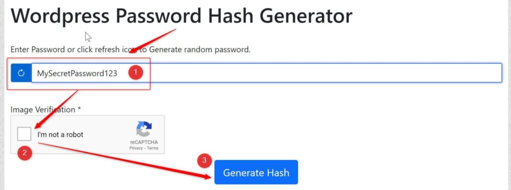 usetools wordpress password hash generator