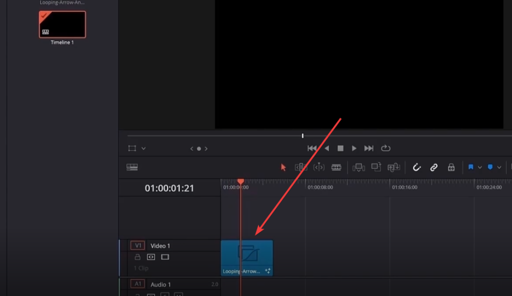 drag fusion composition to video track 1 in davinci resolve