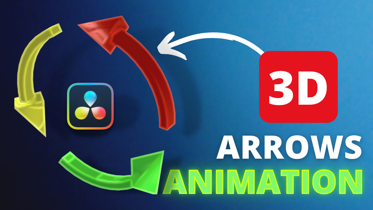 3D Arrows animation in davinci resolve